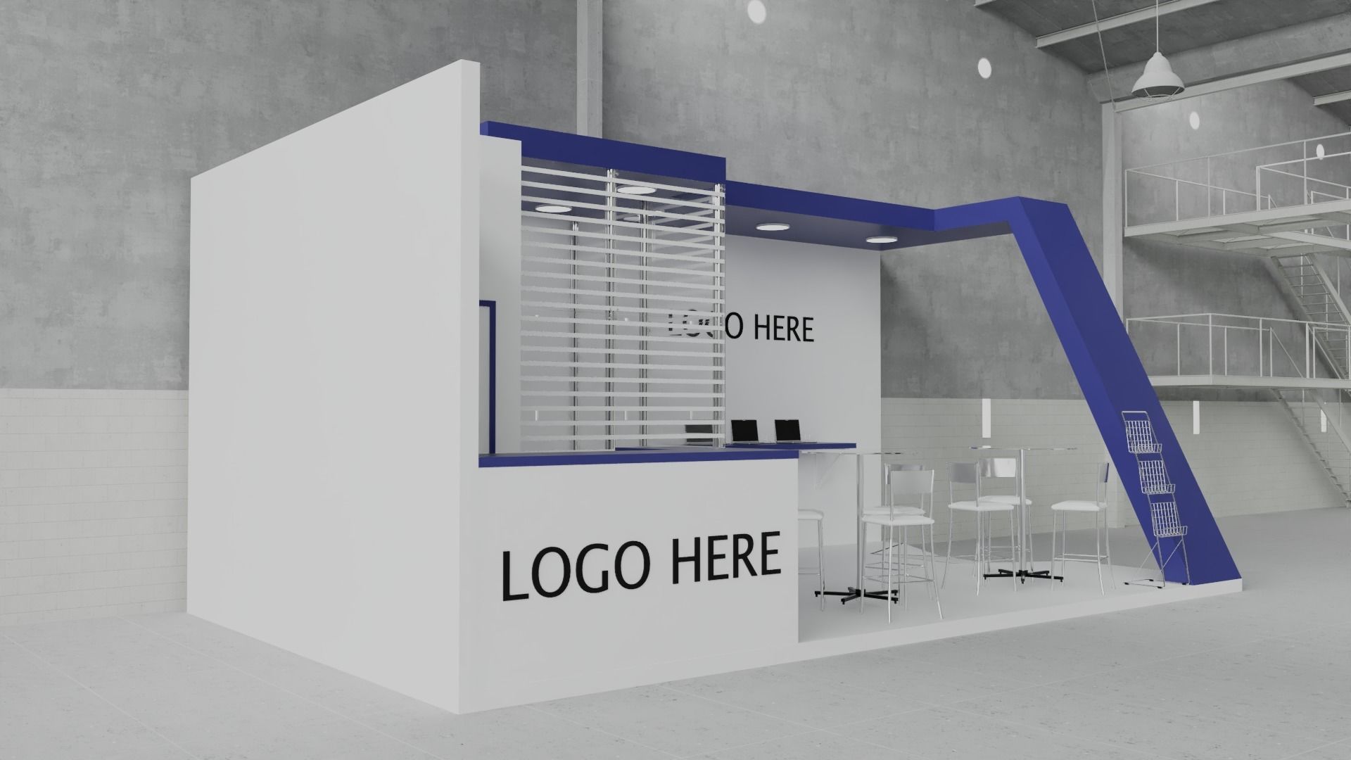 Exhibition Stand 02 4m x 7m 3D model_2