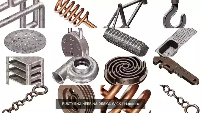 RUSTY ENGINEERING DESIGN PACK 3D Model Collection
