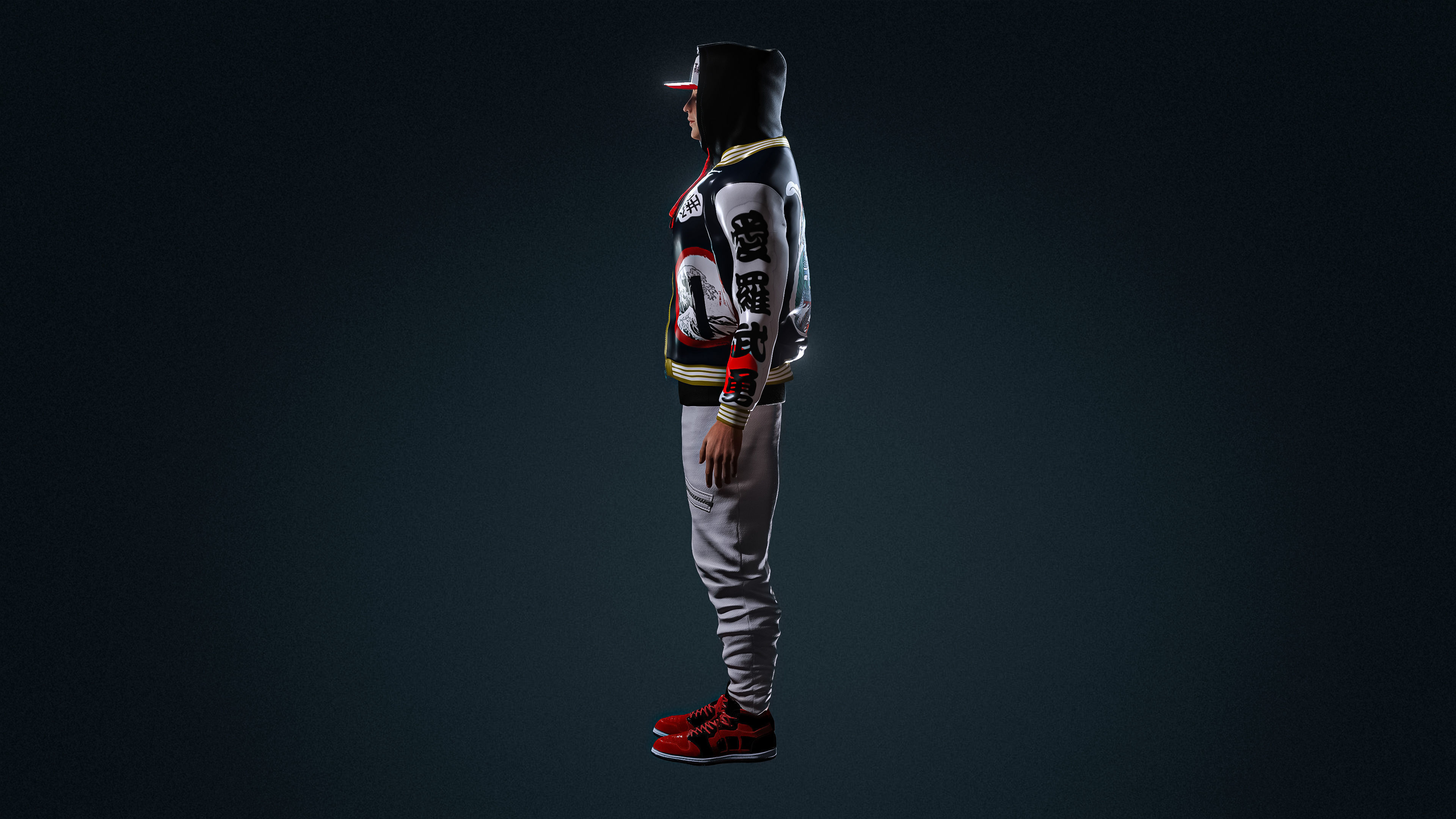 High Quality Asian Funky Man Low-poly 3D model_4