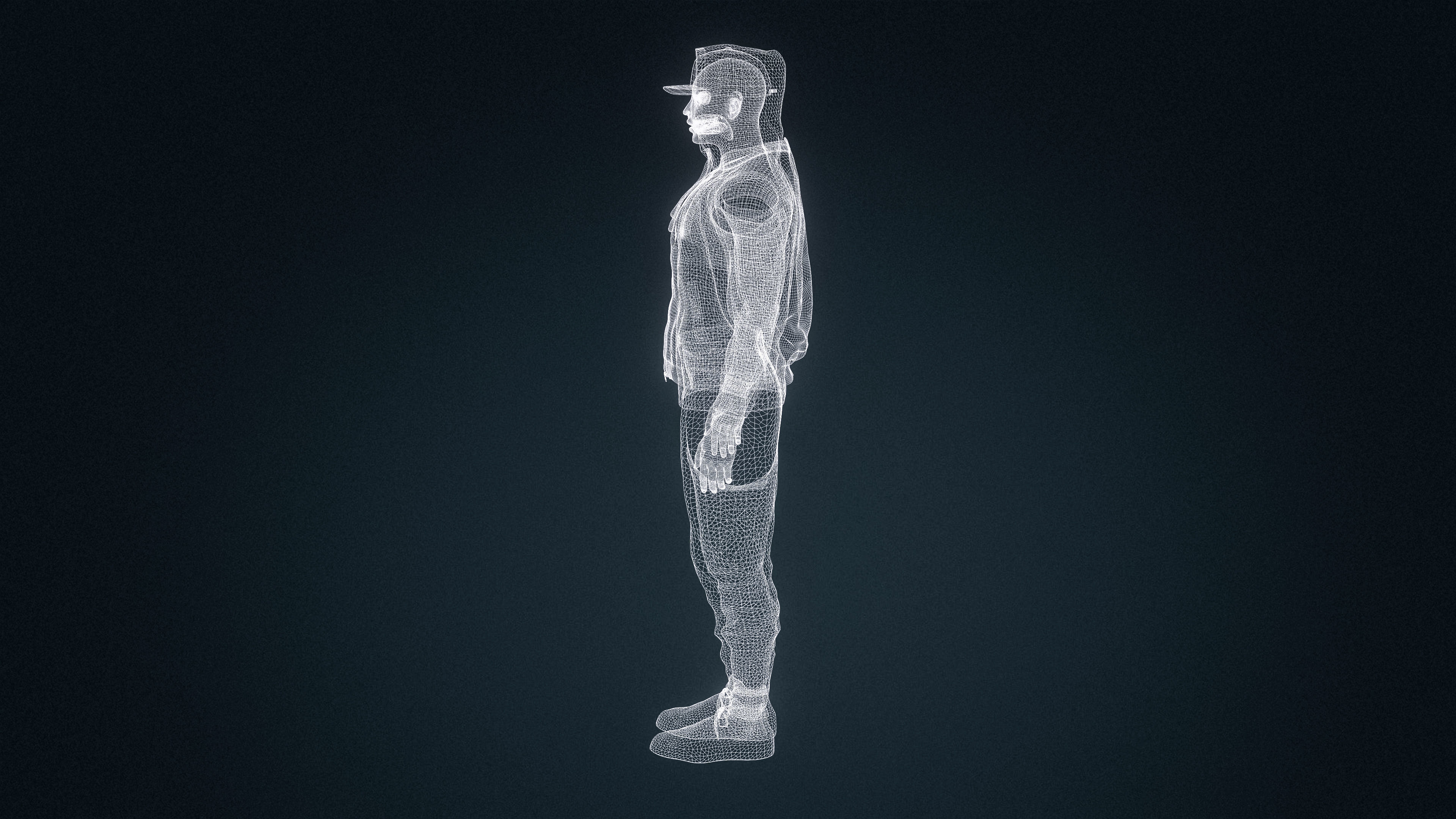 High Quality Asian Funky Man Low-poly 3D model_11