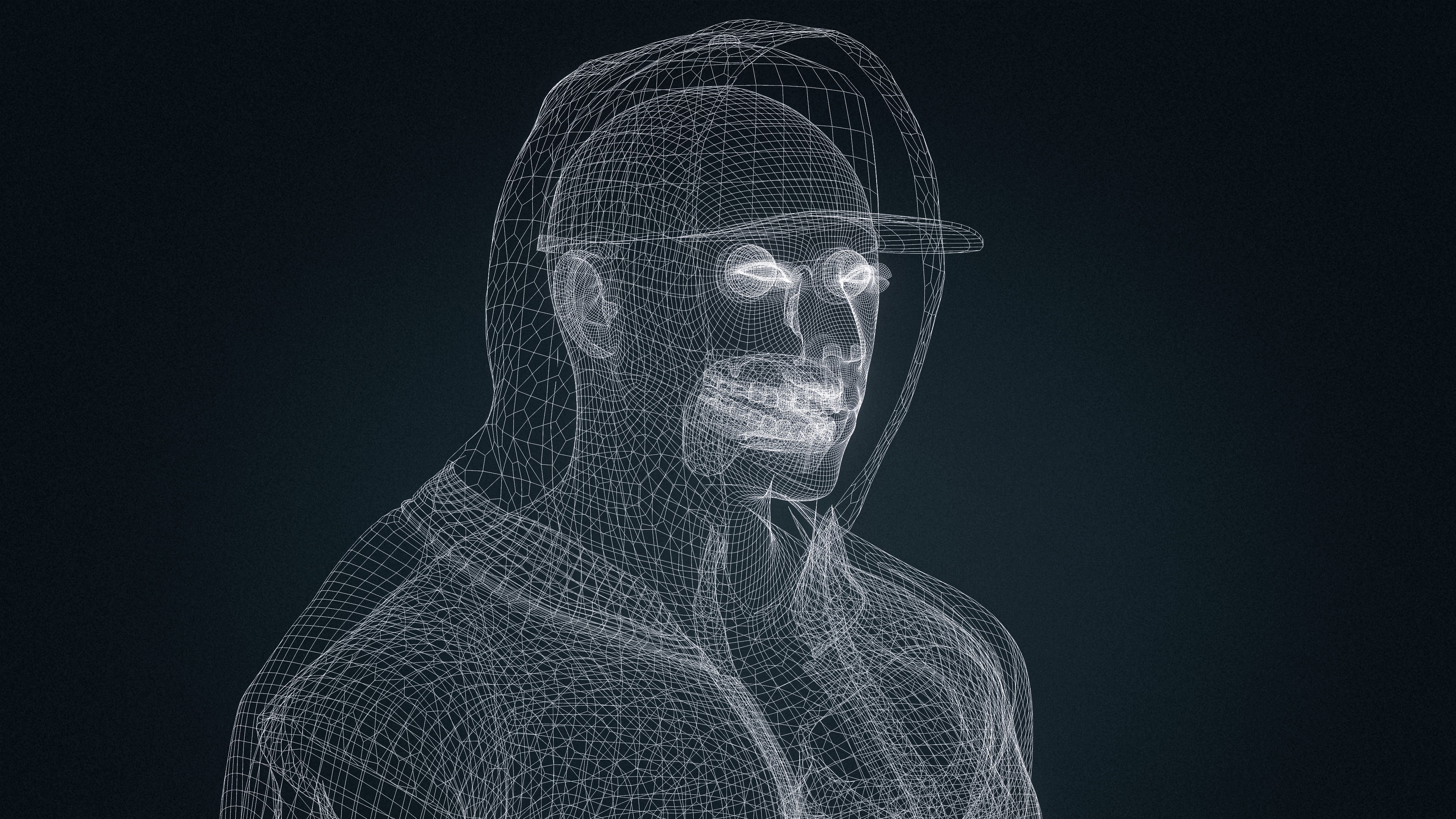 High Quality Asian Funky Man Low-poly 3D model_15