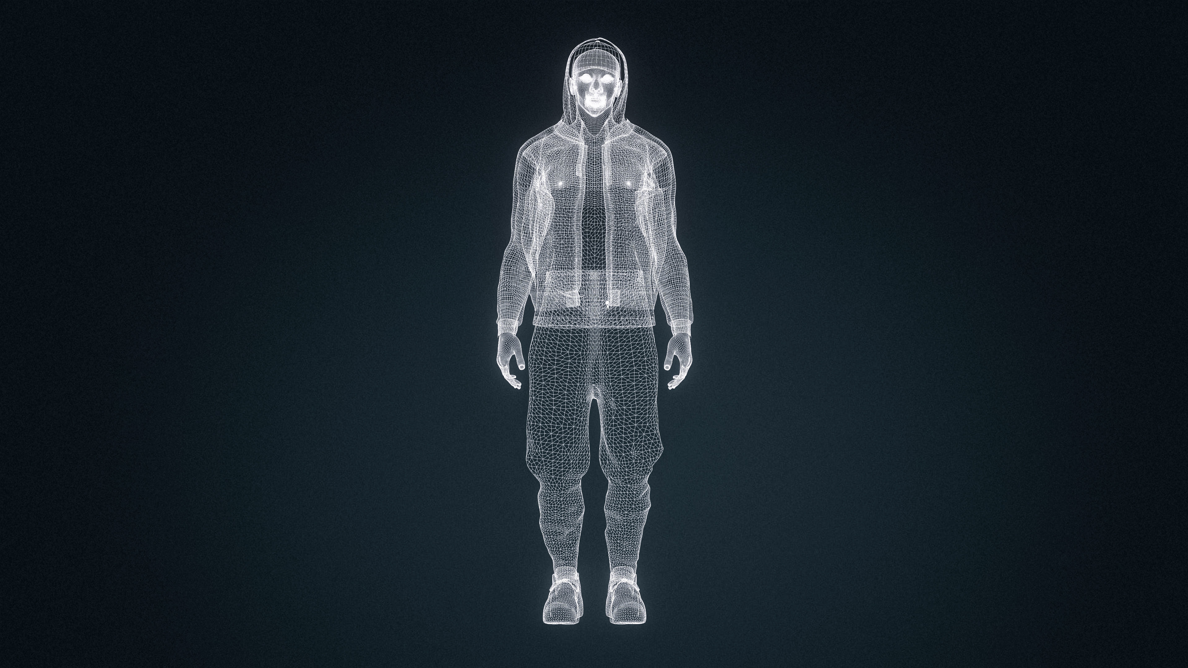 High Quality Asian Funky Man Low-poly 3D model_9