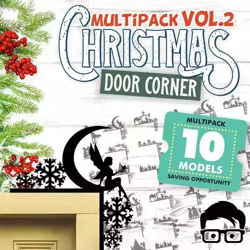 Christmas door corners vol 2 - Multipack of 10 models 3D print model