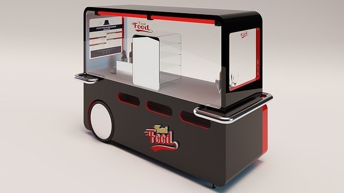 Food Cart Model 3D model 2