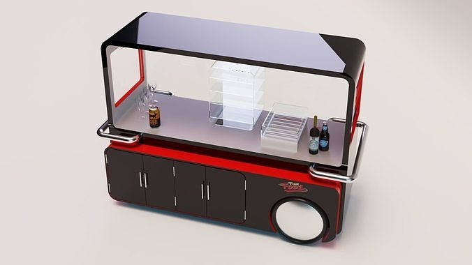 Food Cart Model 3D model 6