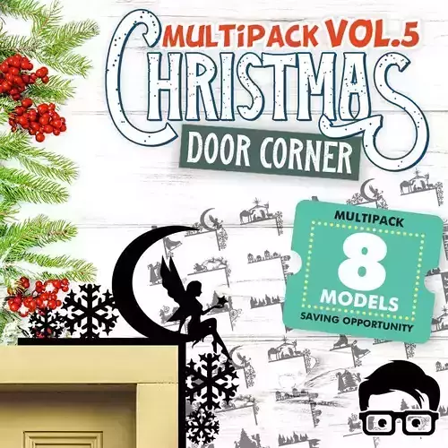 Christmas door corners vol 5 - Multipack of 8 models 3D print model