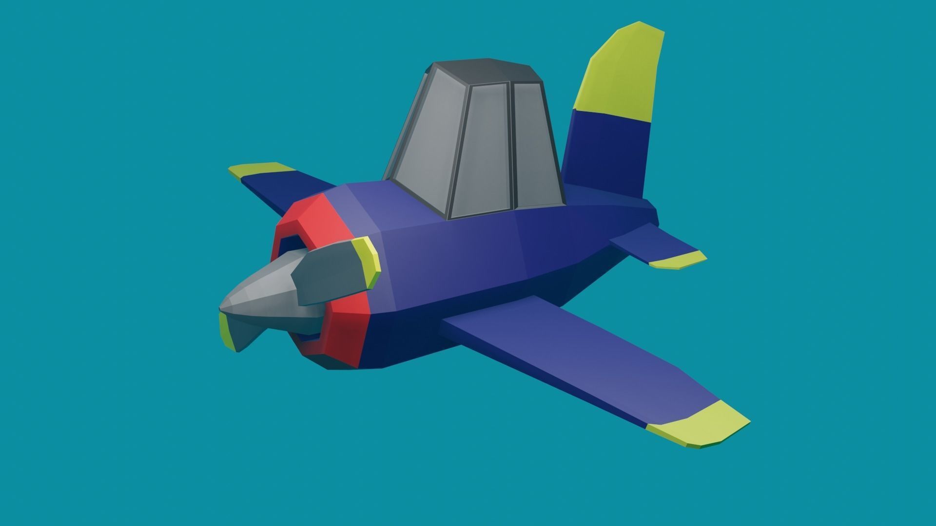 Airplane Lowpoly 3D model_1