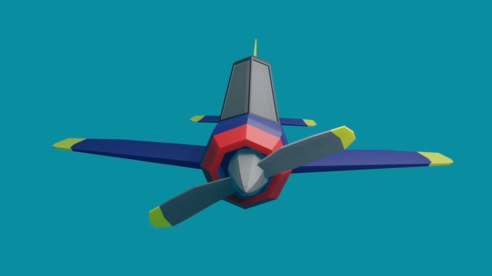 Airplane Lowpoly 3D model_4