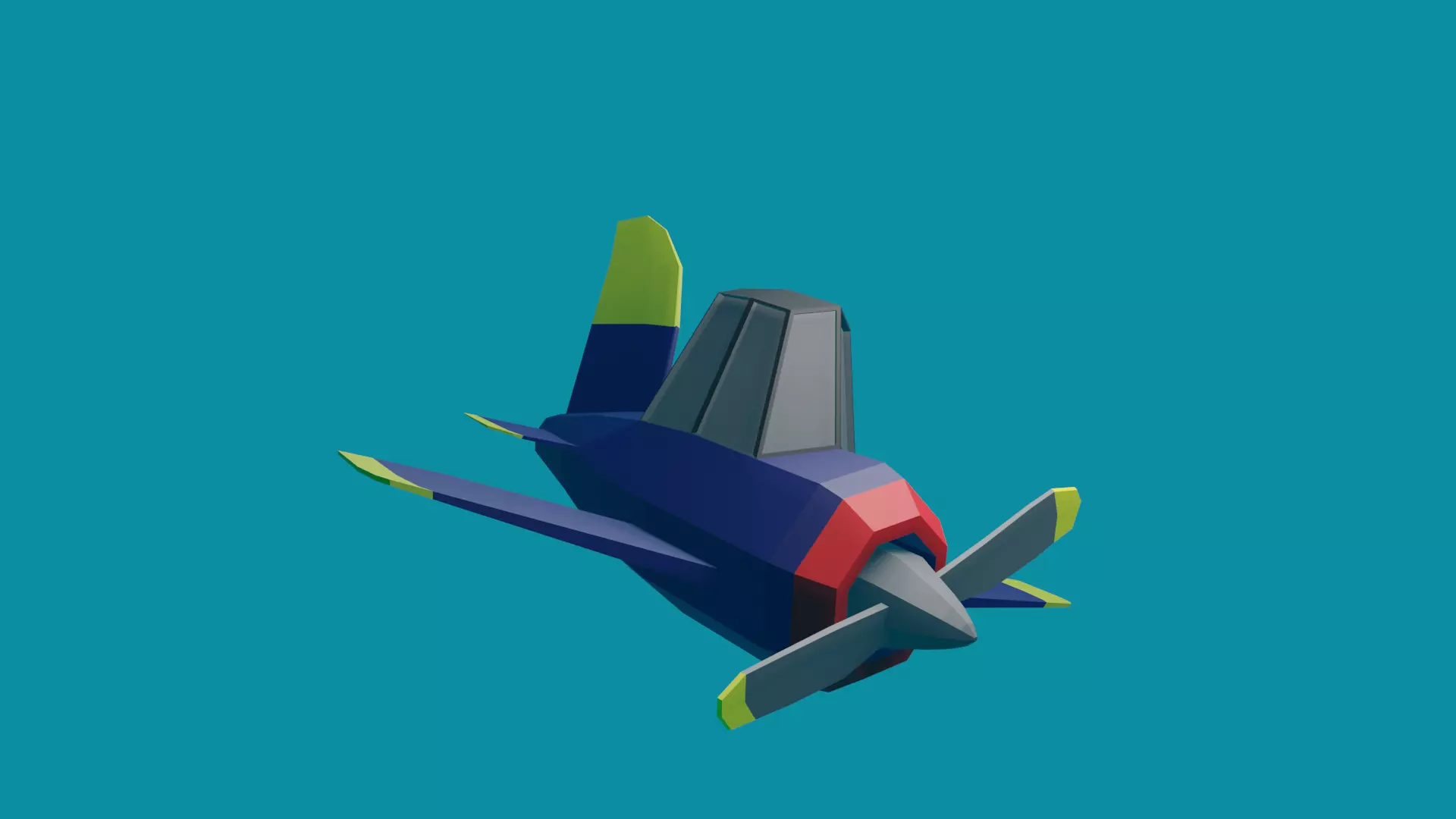 Airplane Lowpoly 3D model_0