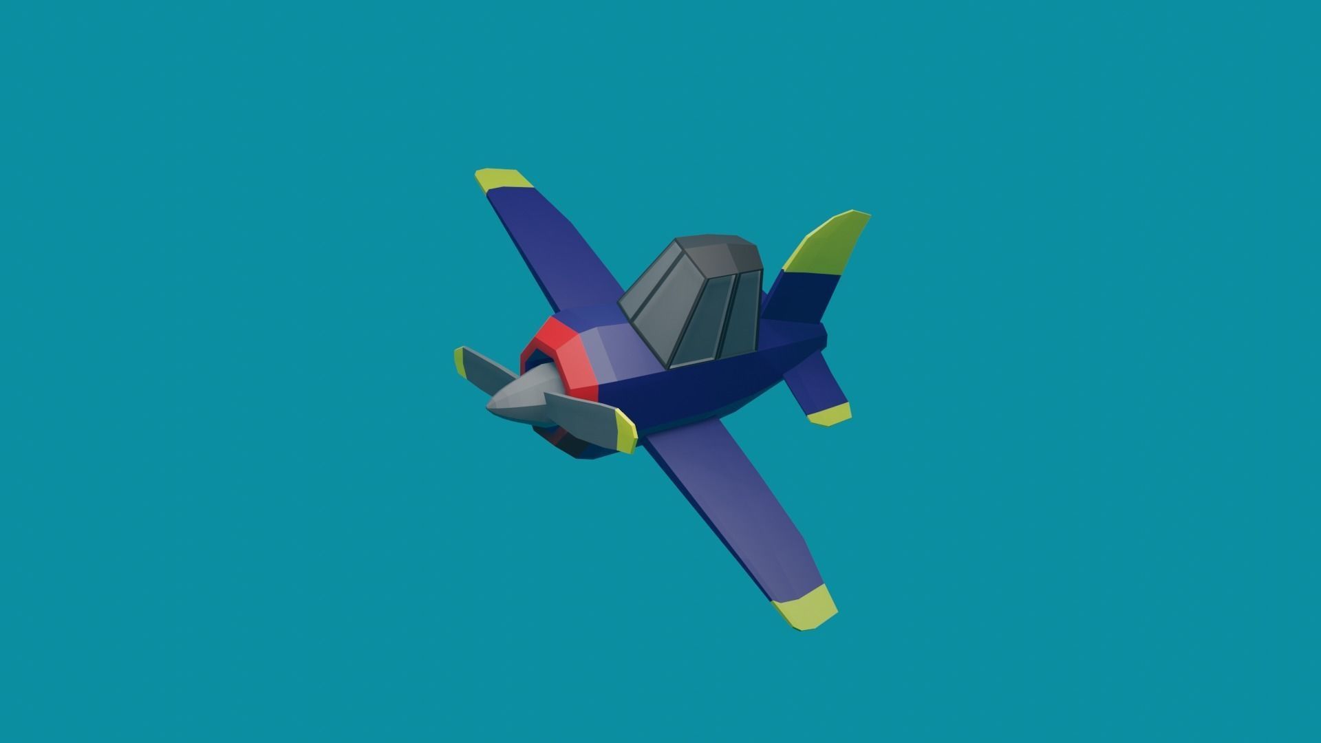 Airplane Lowpoly 3D model_3