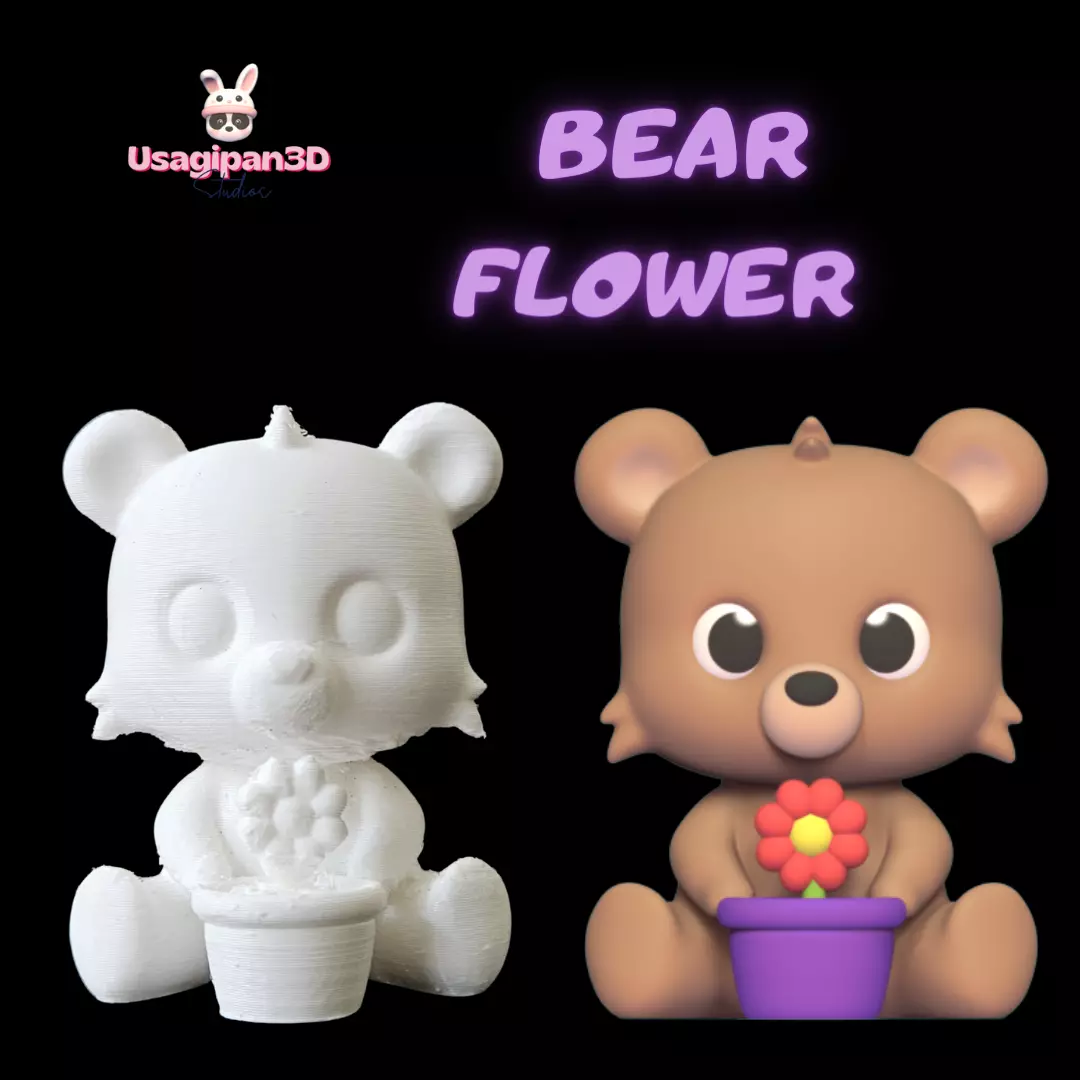 Bear Flower 3D print model_0