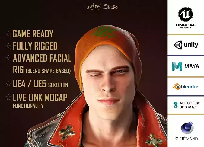 High Quality Funky Man Low-poly 3D model