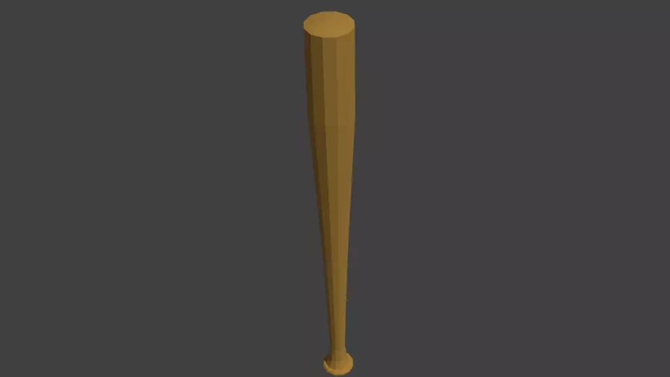 Baseball bat Low-poly 3D model_0