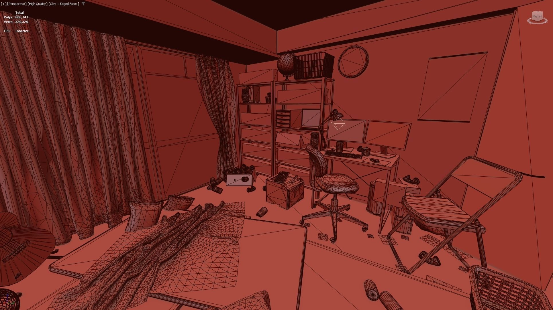 Japanese NEETs Apartment Low-poly 3D model_23