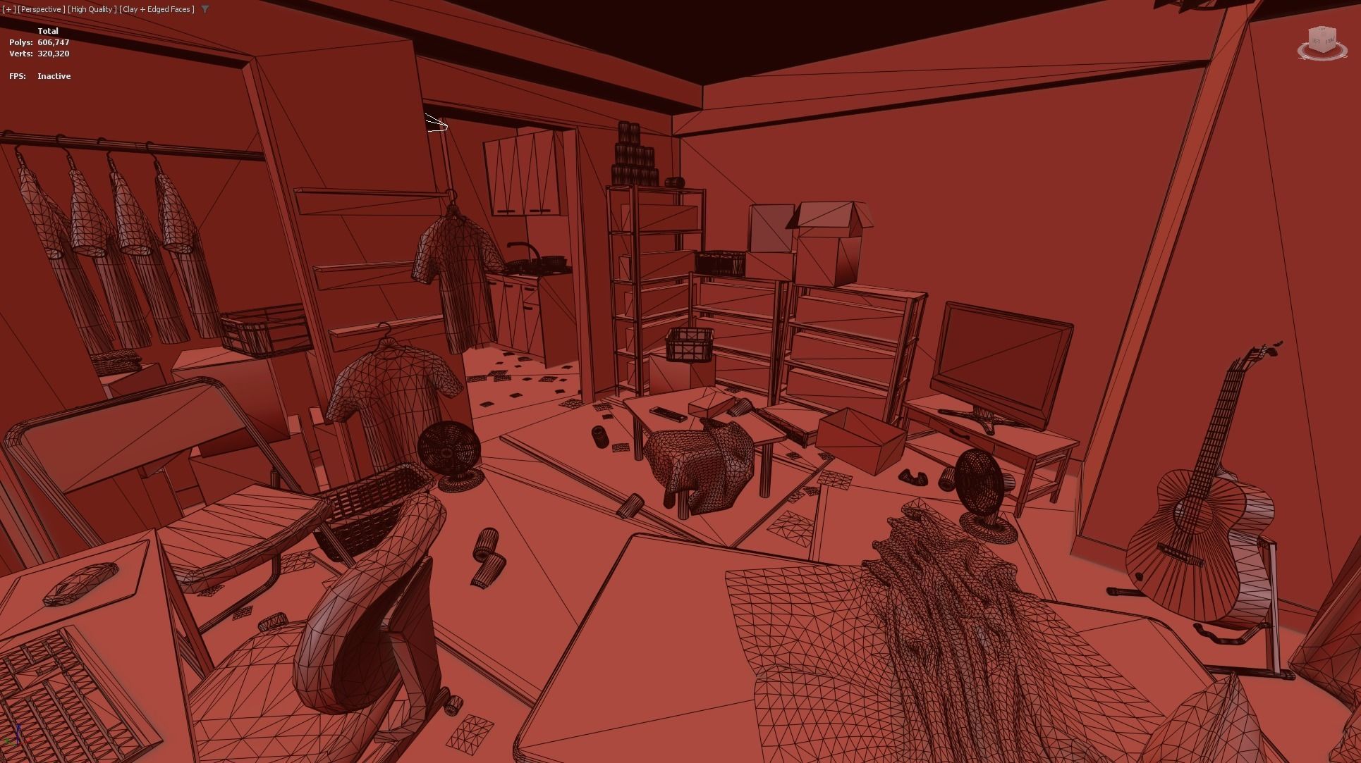 Japanese NEETs Apartment Low-poly 3D model_22