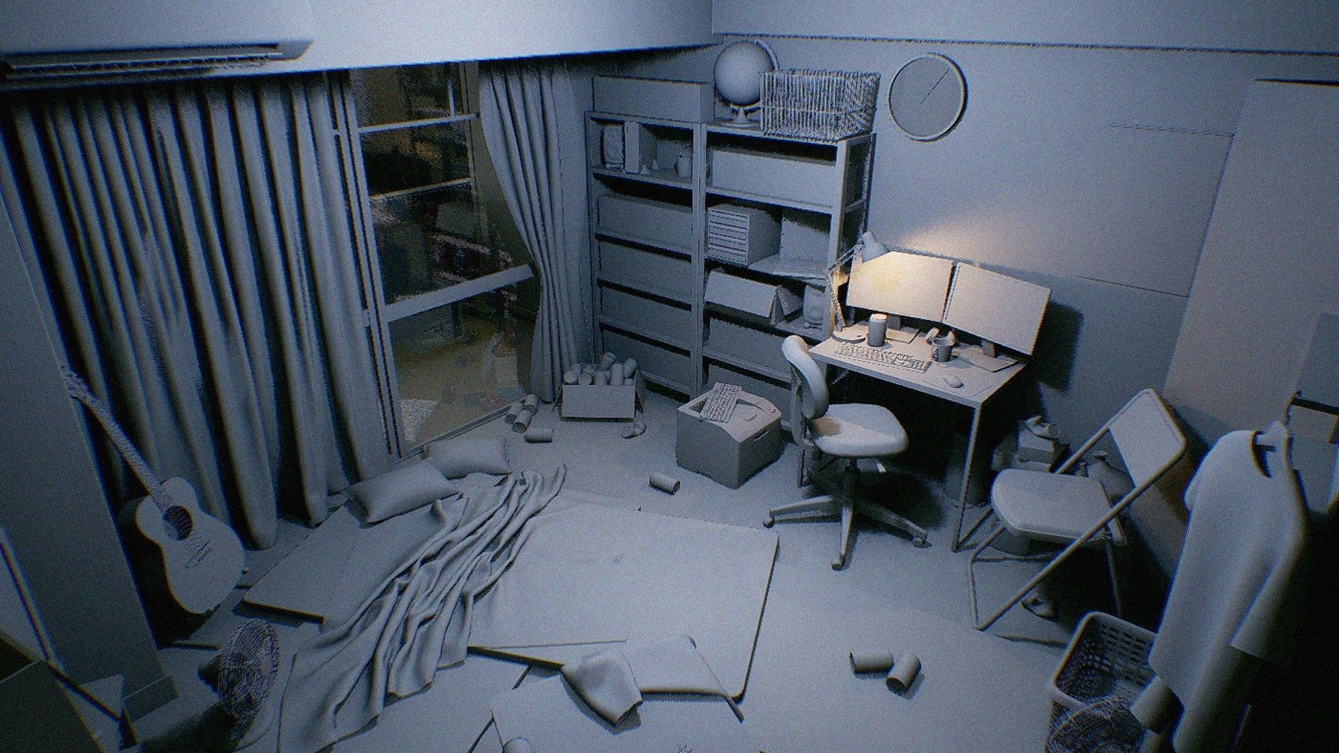 Japanese NEETs Apartment Low-poly 3D model_15