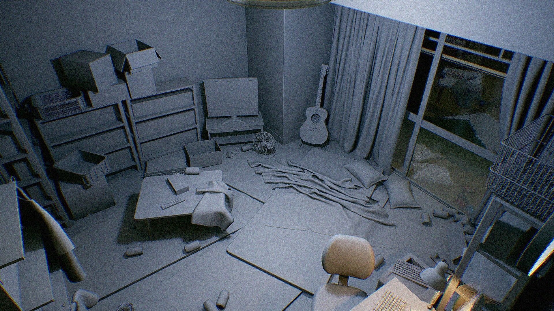 Japanese NEETs Apartment Low-poly 3D model_19