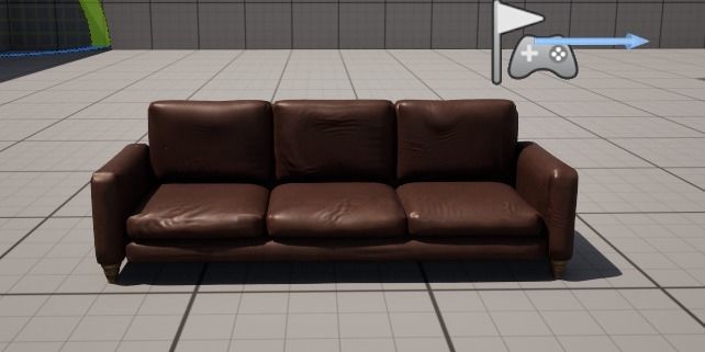 Modern 3-Seater Sofa with High-Resolution 4K Textures Low-poly 3D model_1