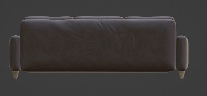 Modern 3-Seater Sofa with High-Resolution 4K Textures Low-poly 3D model_4