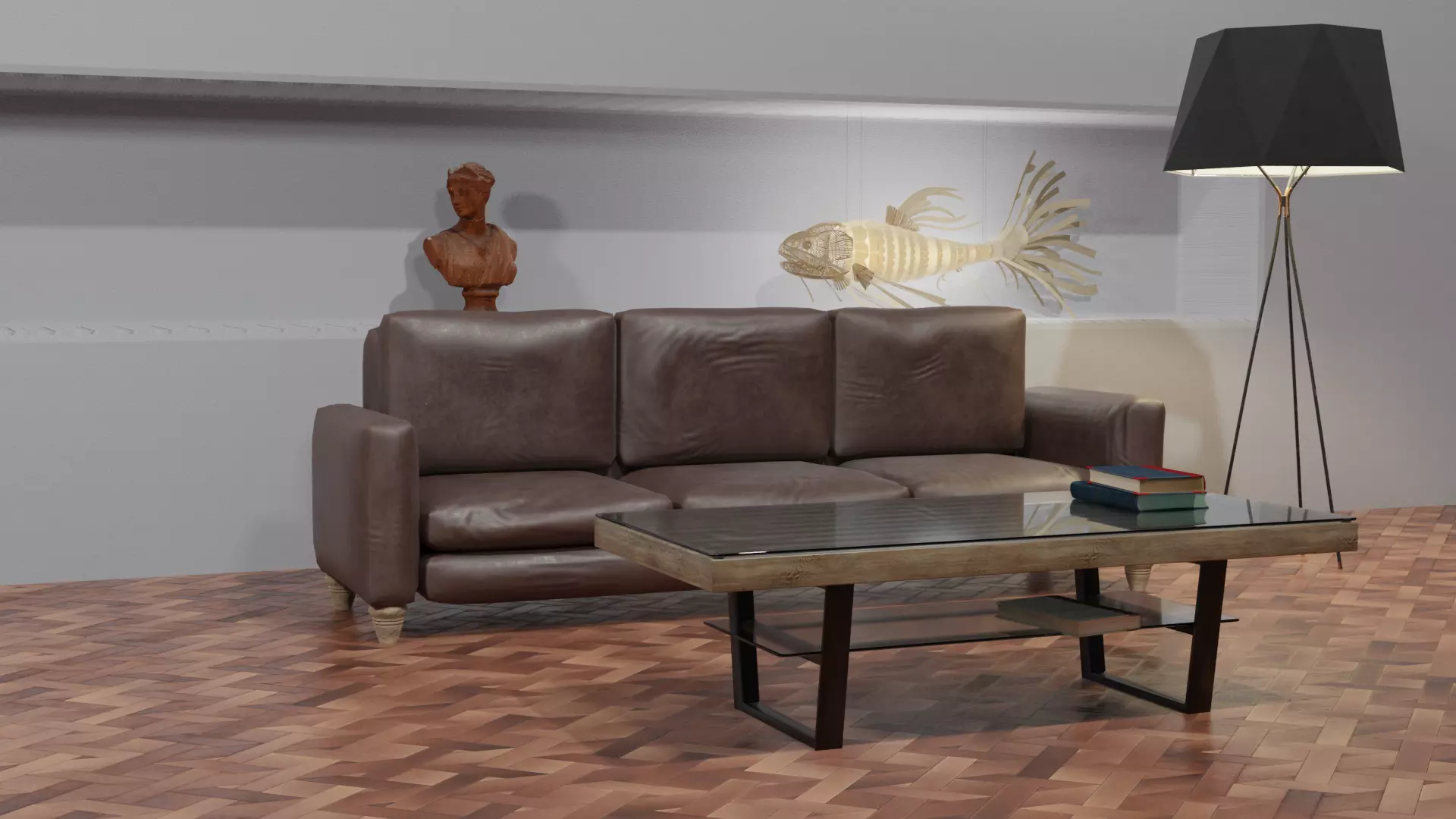Modern 3-Seater Sofa with High-Resolution 4K Textures Low-poly 3D model_0