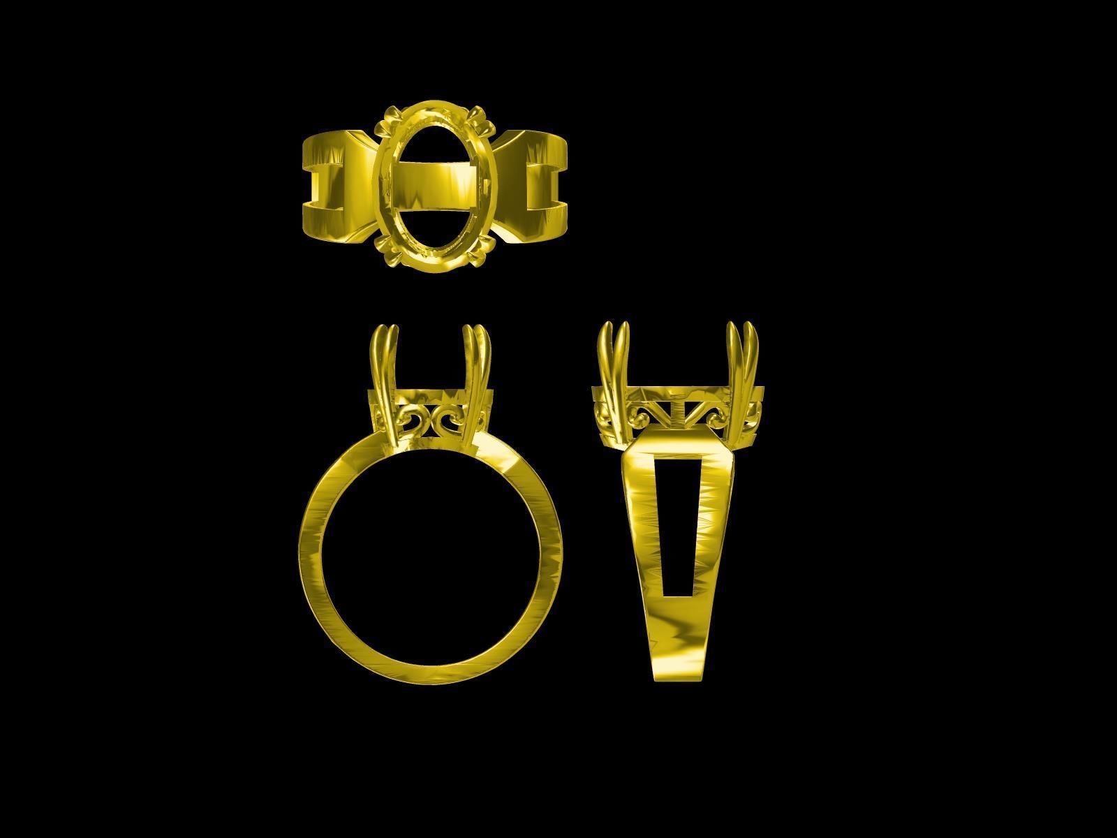 25 DESIGNER COCKTAIL RINGS 3D print model pt-2 3D print model_12