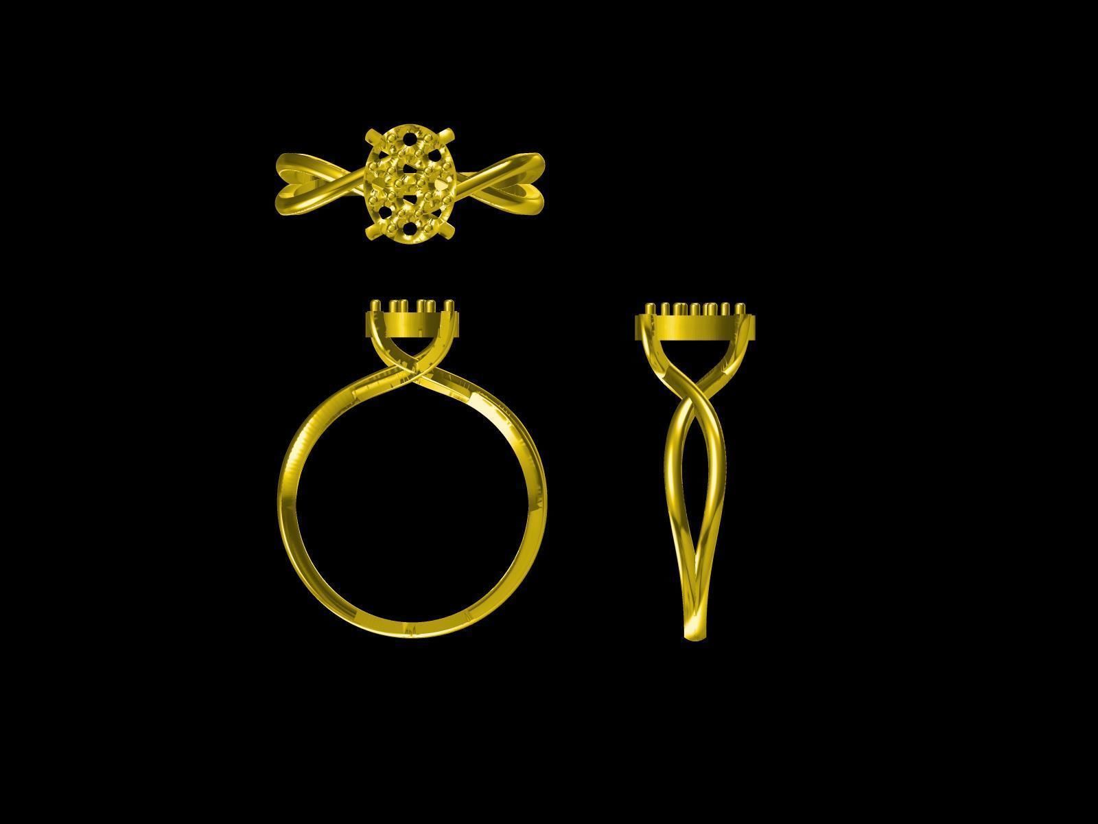 25 DESIGNER COCKTAIL RINGS 3D print model pt-2 3D print model_3