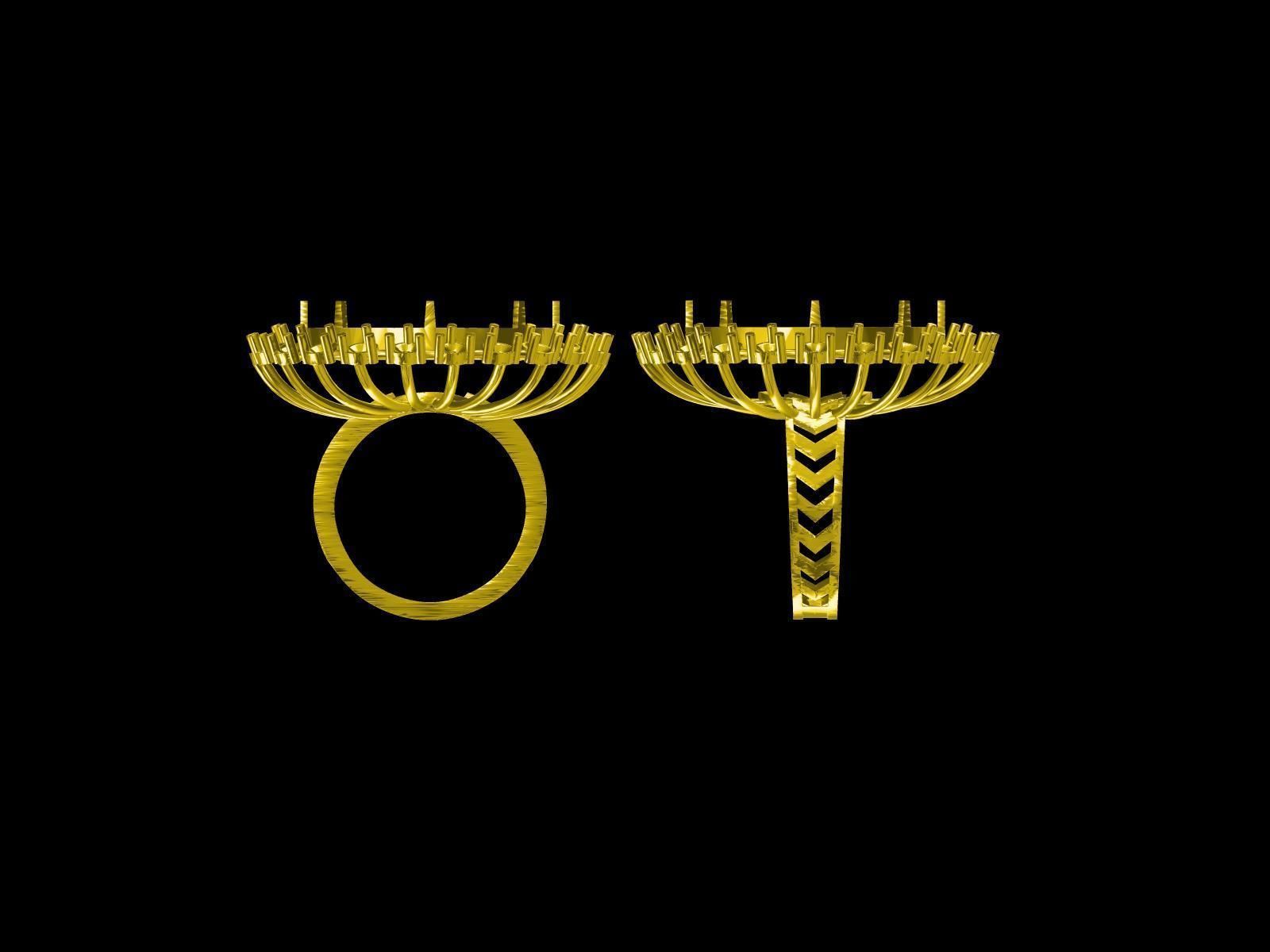 25 DESIGNER COCKTAIL RINGS 3D print model pt-2 3D print model_11