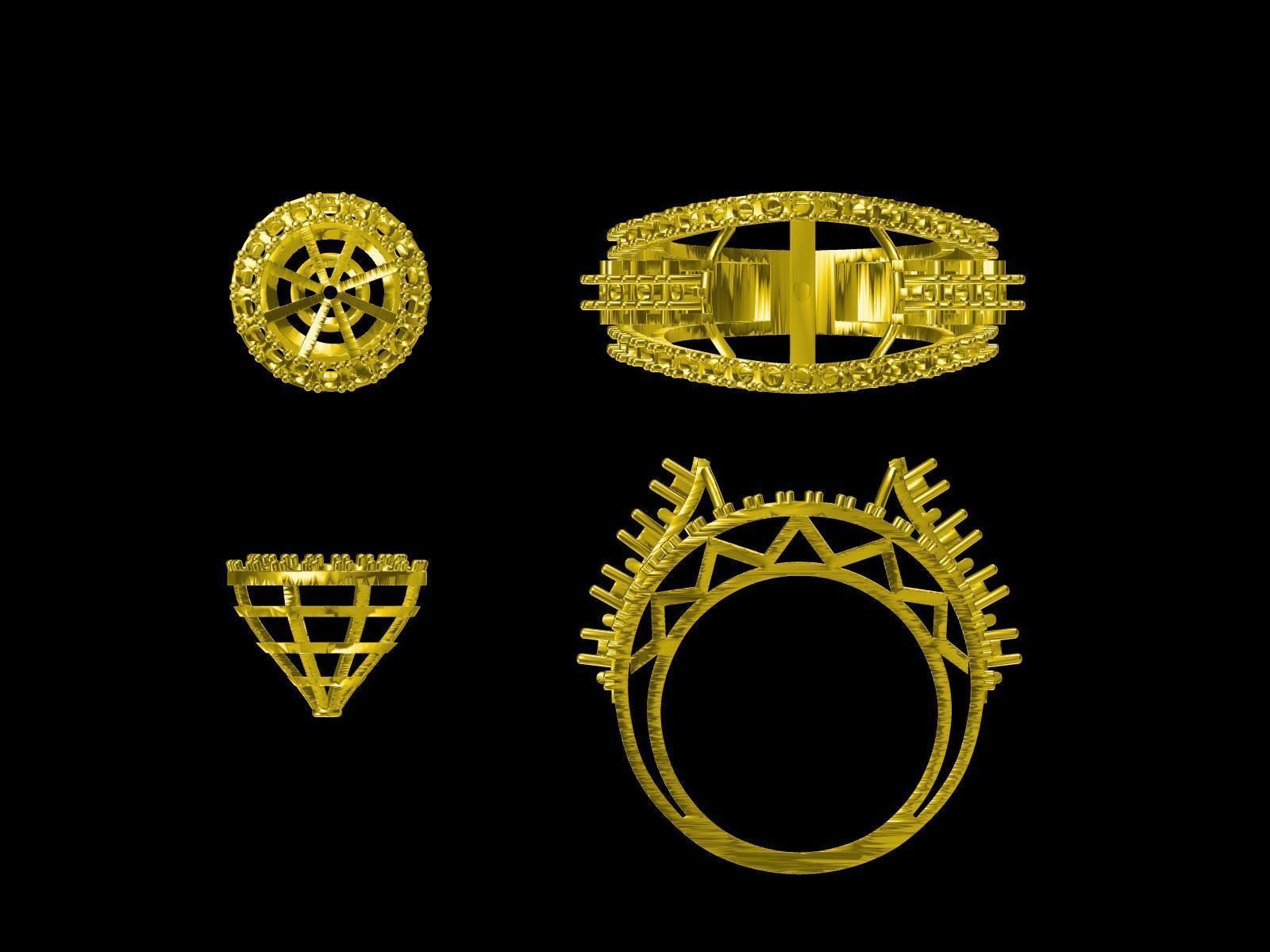 25 DESIGNER COCKTAIL RINGS 3D print model pt-2 3D print model_6