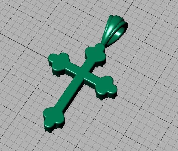 Diamond Cross 16mm Height Necklace Pendant 3Dprint model 3D print model_35