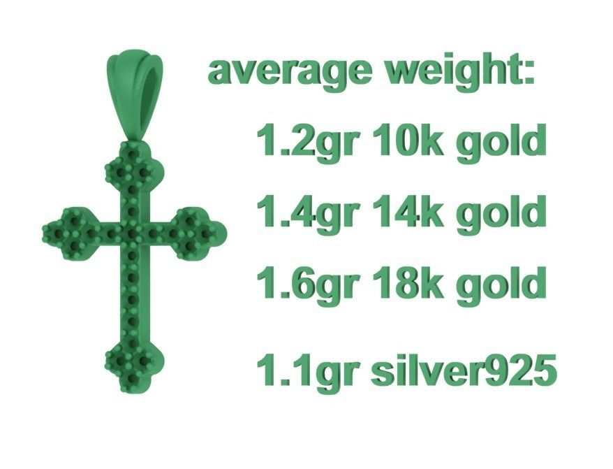 Diamond Cross 16mm Height Necklace Pendant 3Dprint model 3D print model_11