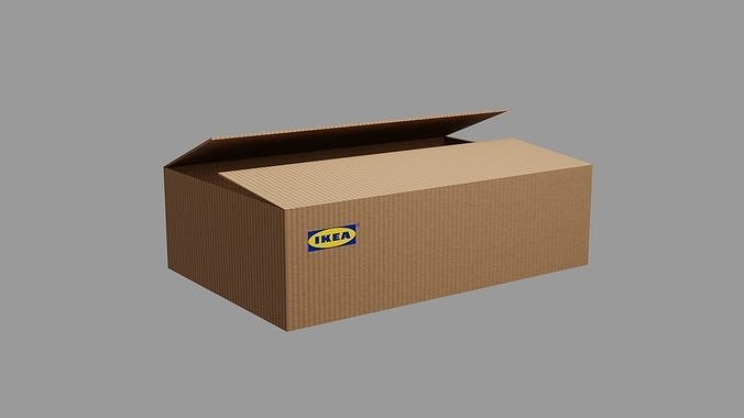 Cardboard box Low-poly 3D model