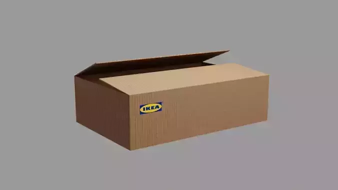Cardboard box Low-poly 3D model