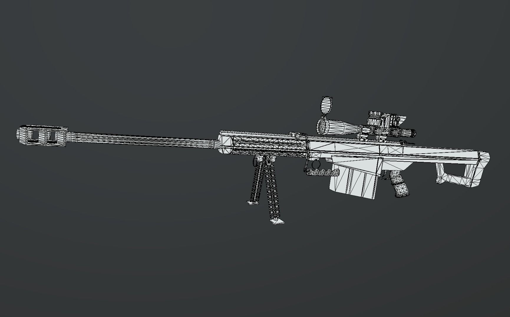 Barrett M82 Low-poly 3D model_7
