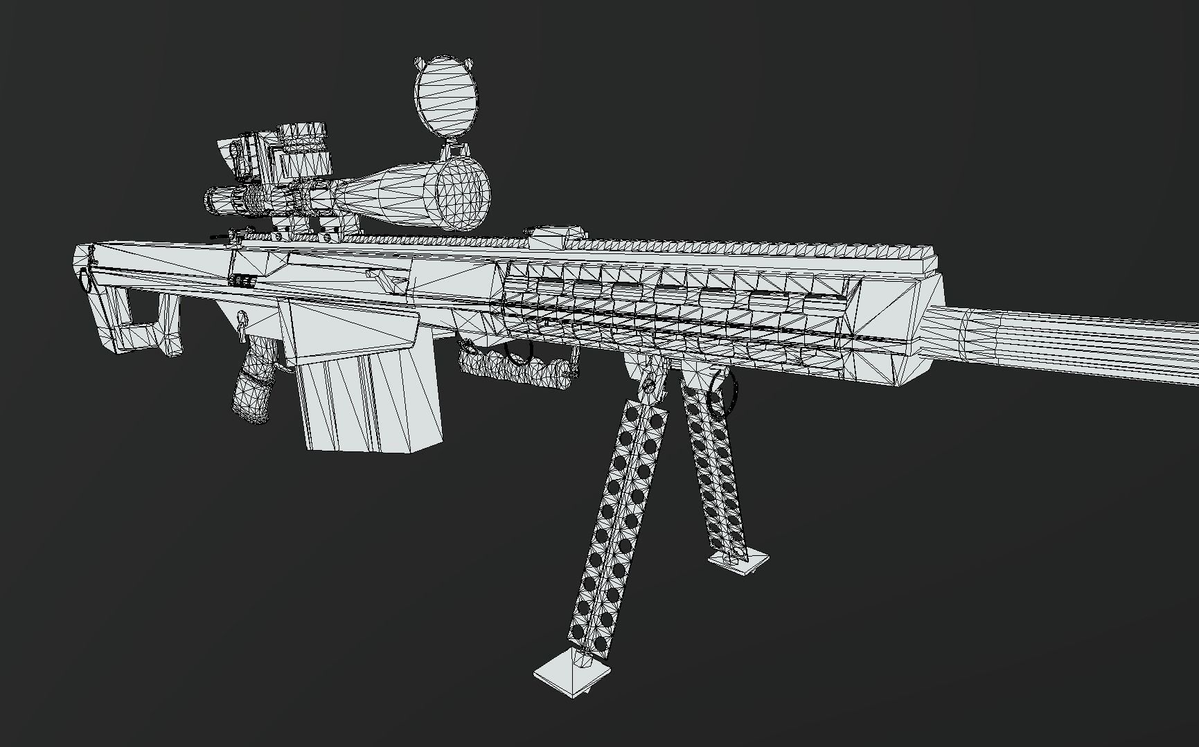 Barrett M82 Low-poly 3D model_5