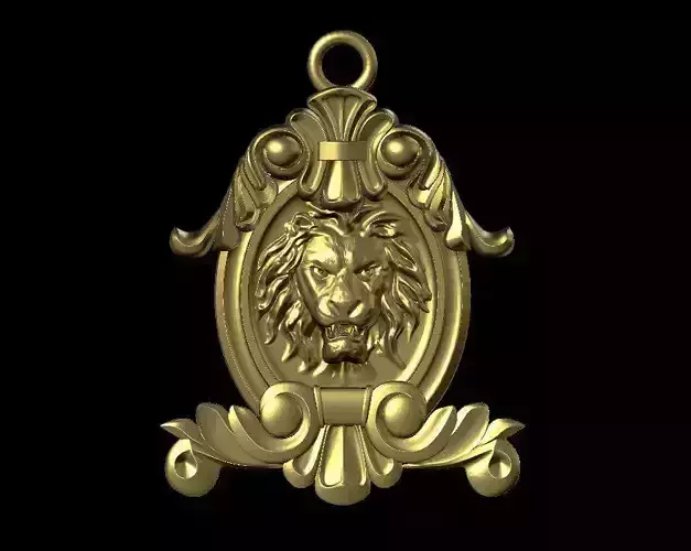 lion necklace 3D print model