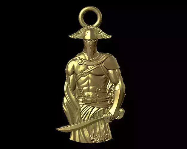 spartan soldier pendant 3D print model
