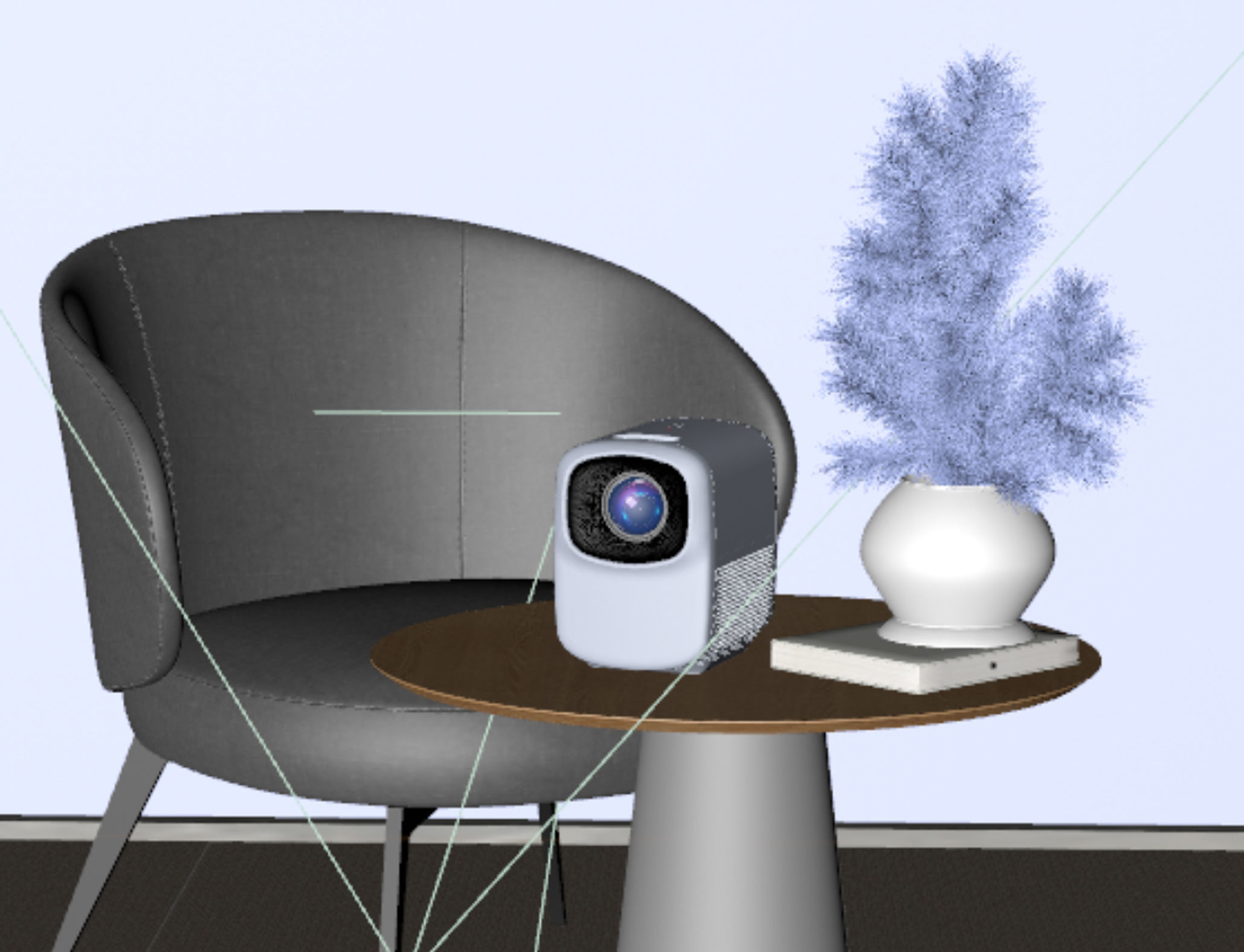 High-Quality 3D Projector Model With Background 3D model_5