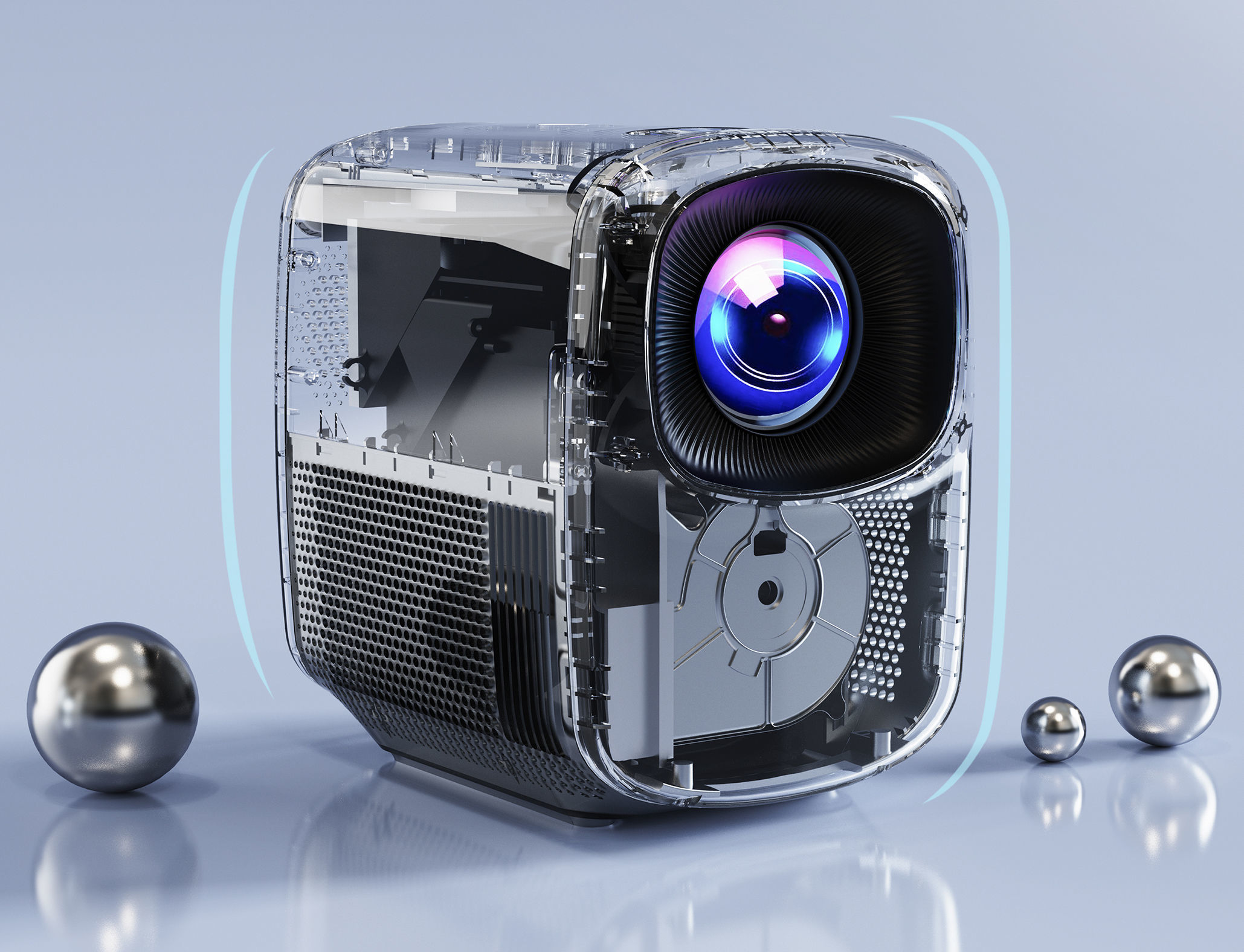 High-Quality 3D Projector Model With Background 3D model_2