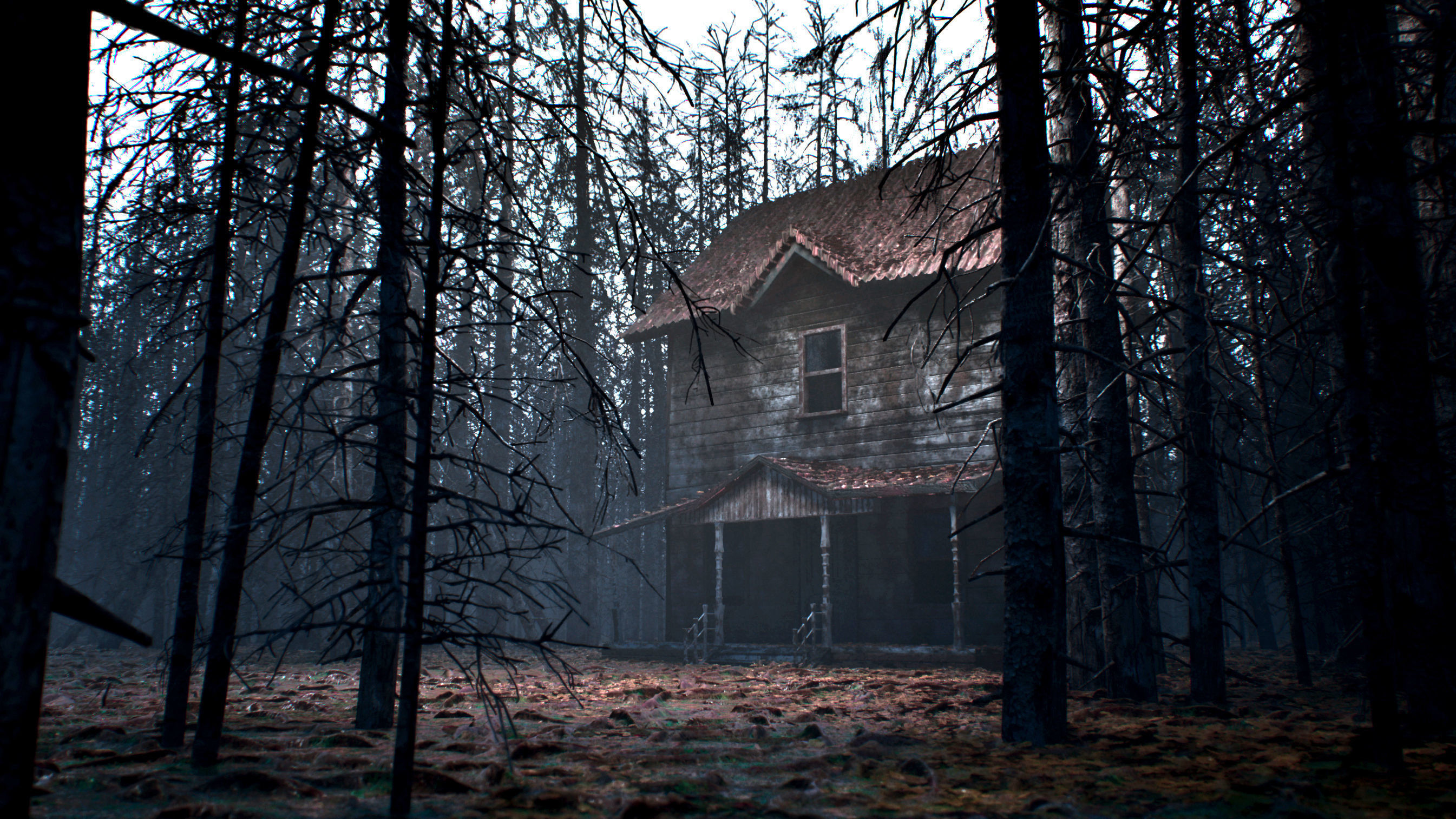 Abandoned Wooden House Low-poly 3D model_2