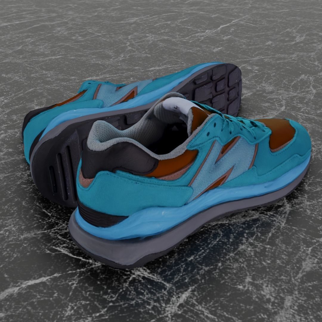 NEW BALANCE 3D SHOES - TURQUOISE - BROWN Low-poly 3D model_13