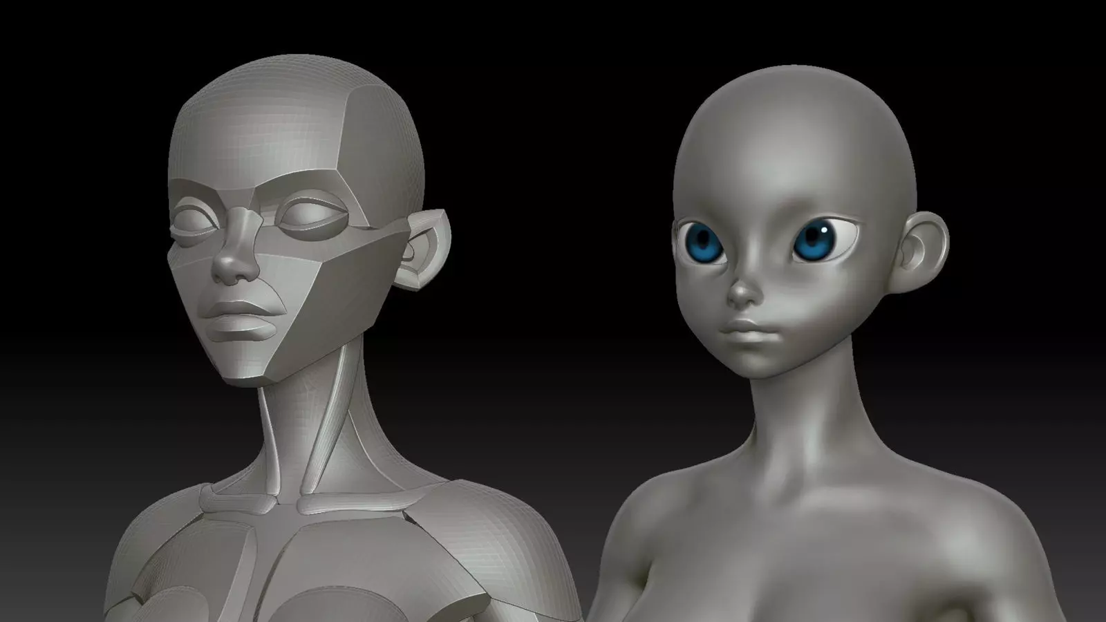 Stylized Female Anatomy Low-poly 3D model_0