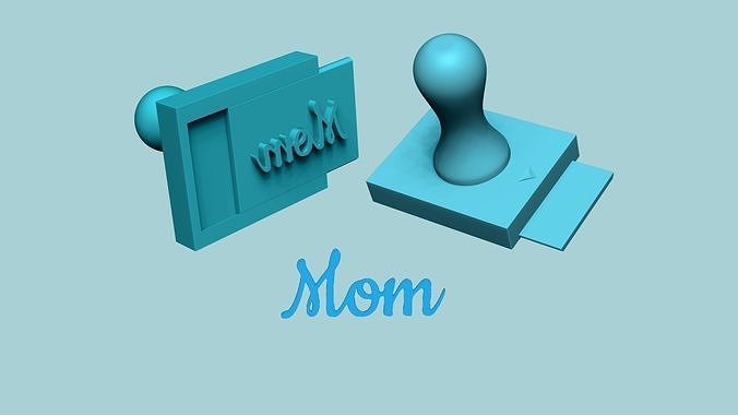 Stamp 53 Word Mom - Fondant Decoration Maker Toy 3D print model