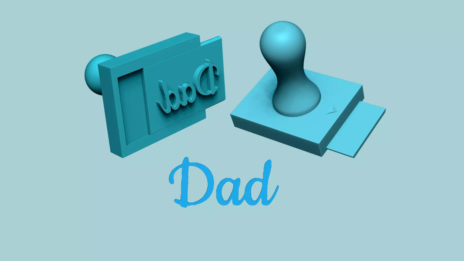 Stamp 54 - Word Dad - Fondant Decoration Maker Toy 3D print model