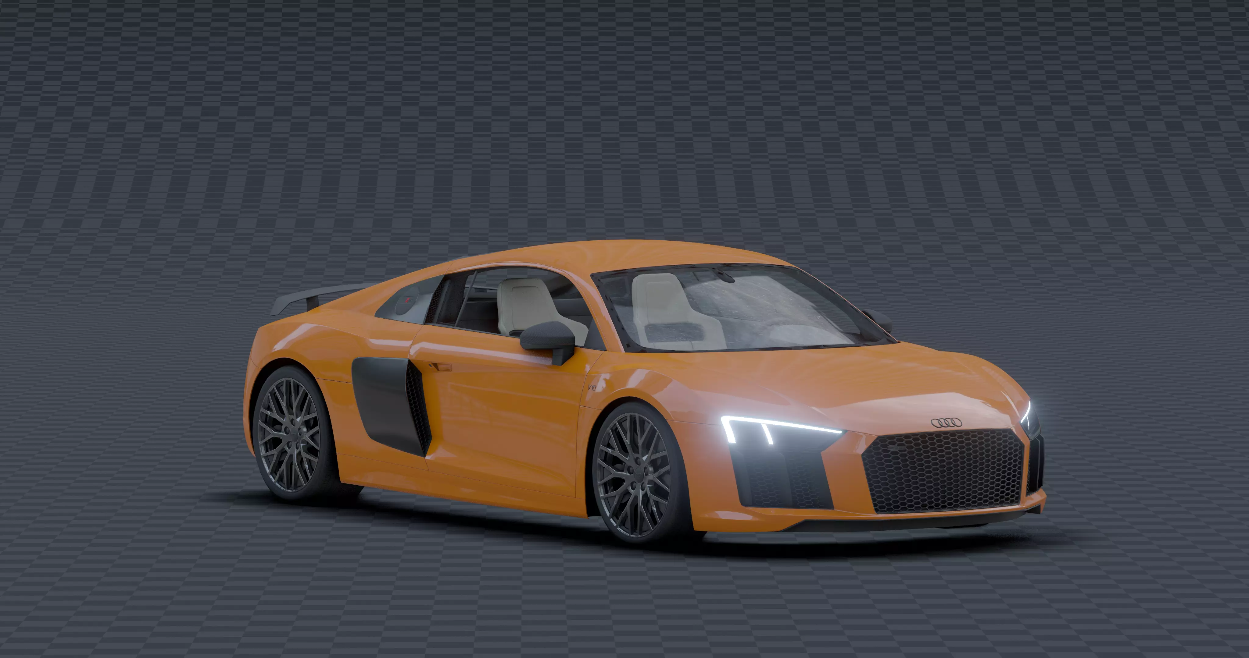Audi R8 - v10 Low-poly 3D model_0