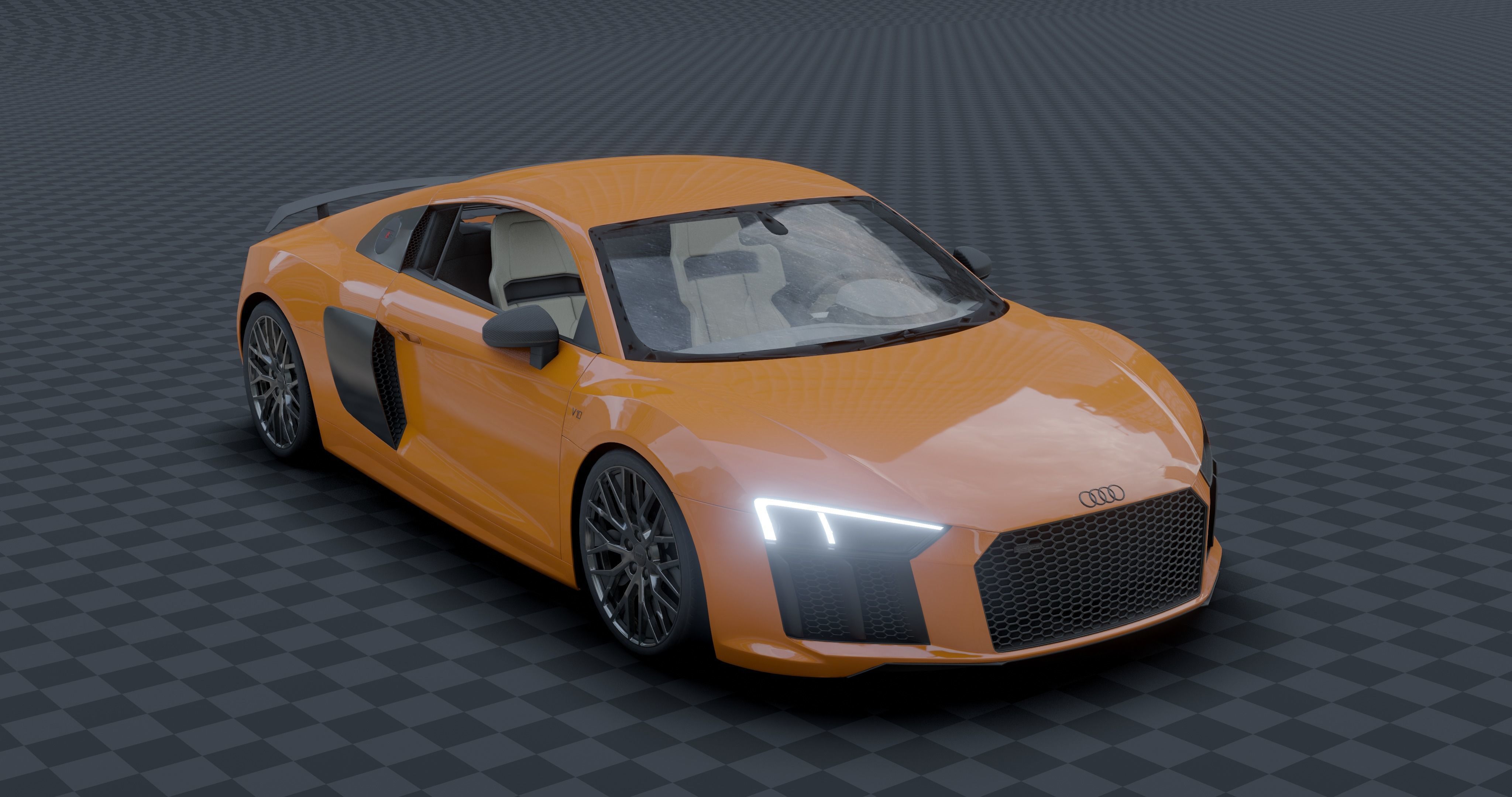 Audi R8 - v10 Low-poly 3D model_17