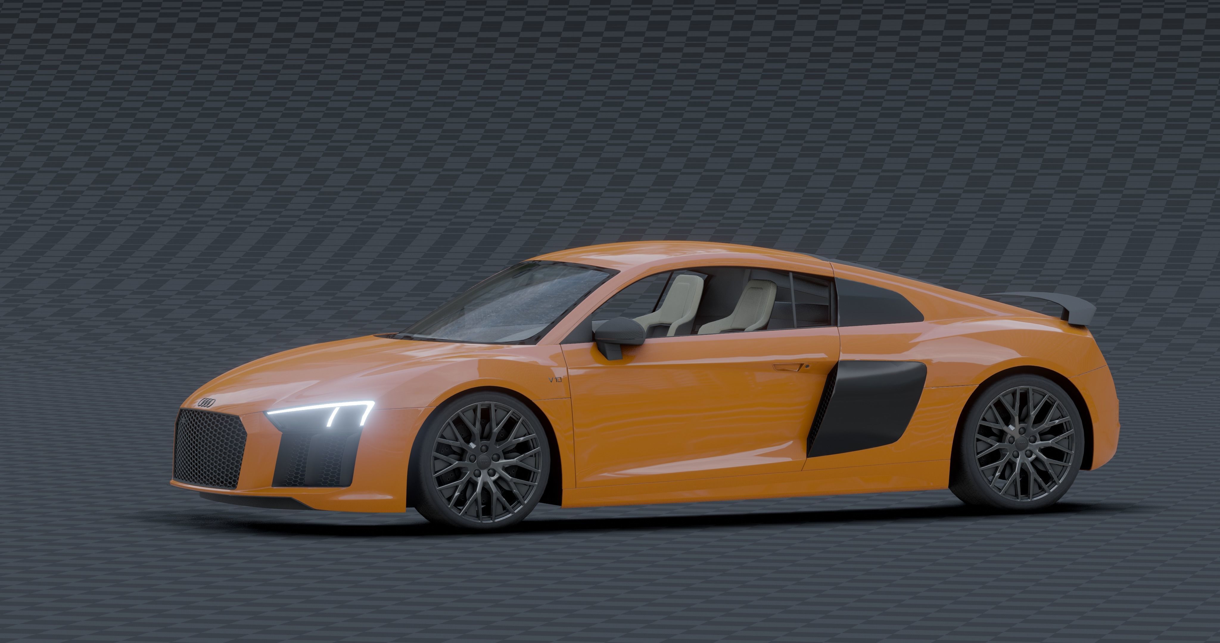 Audi R8 - v10 Low-poly 3D model_11