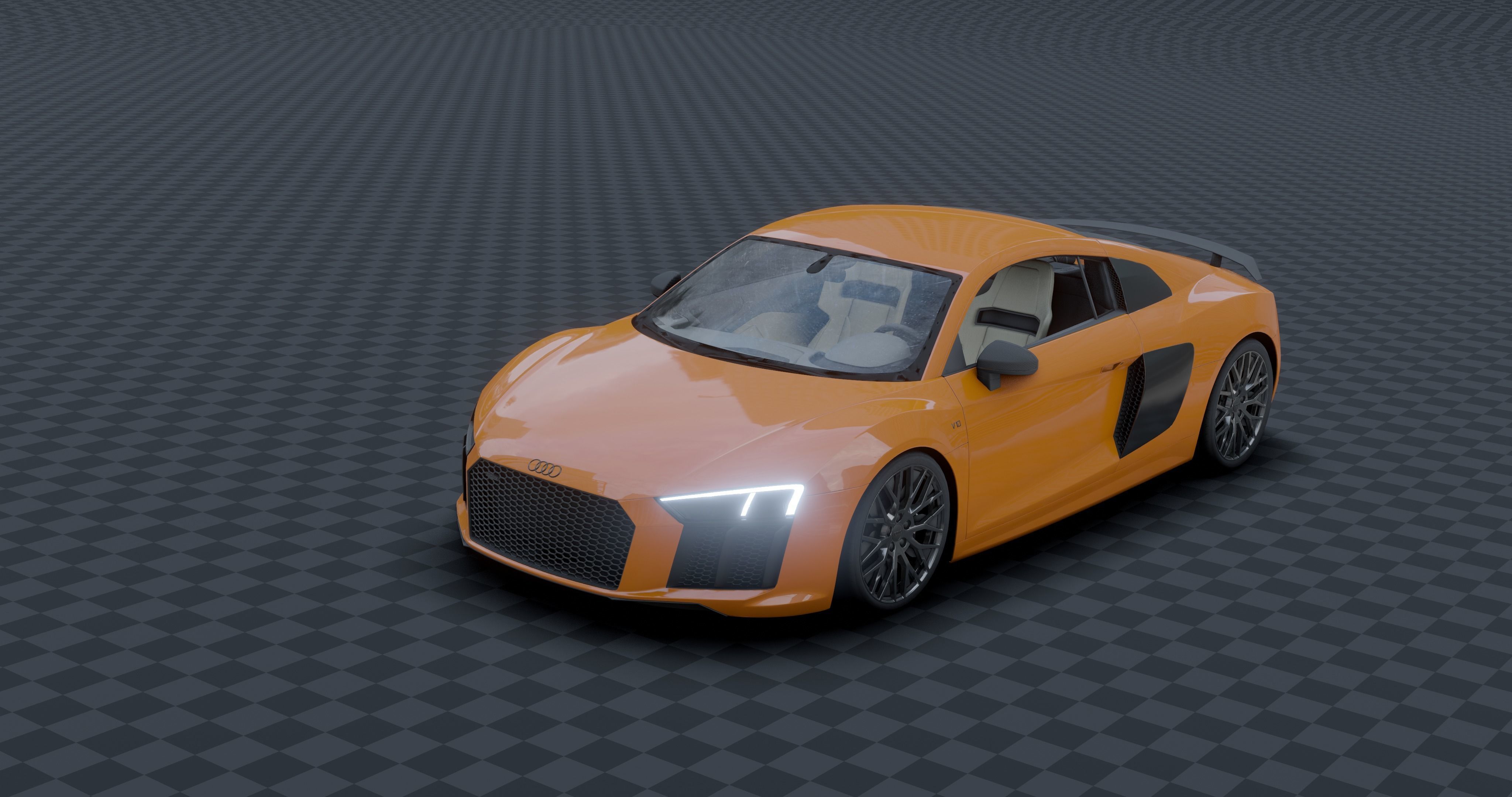 Audi R8 - v10 Low-poly 3D model_16