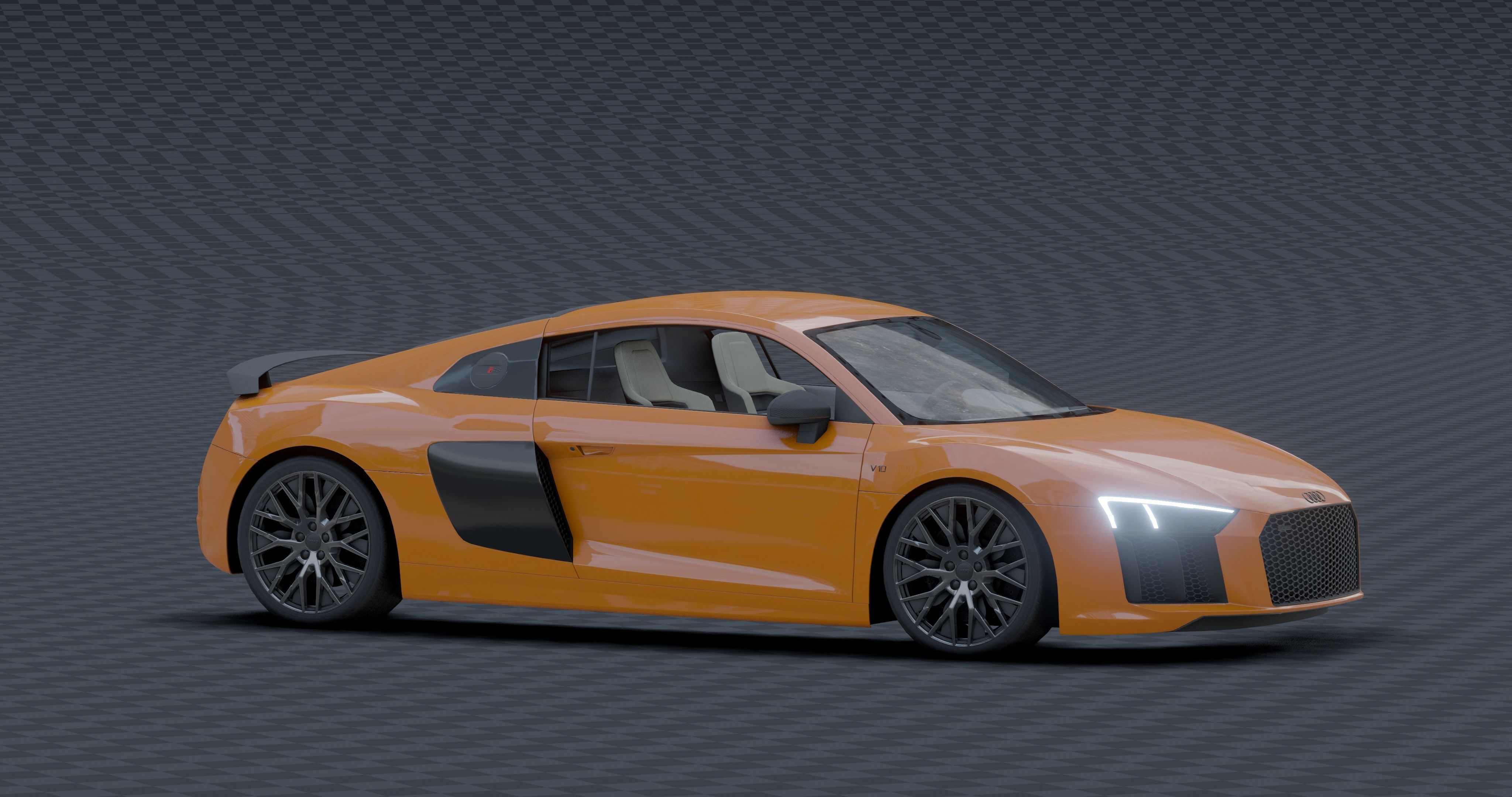 Audi R8 - v10 Low-poly 3D model_4