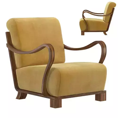  Yellow Art Deco armchair