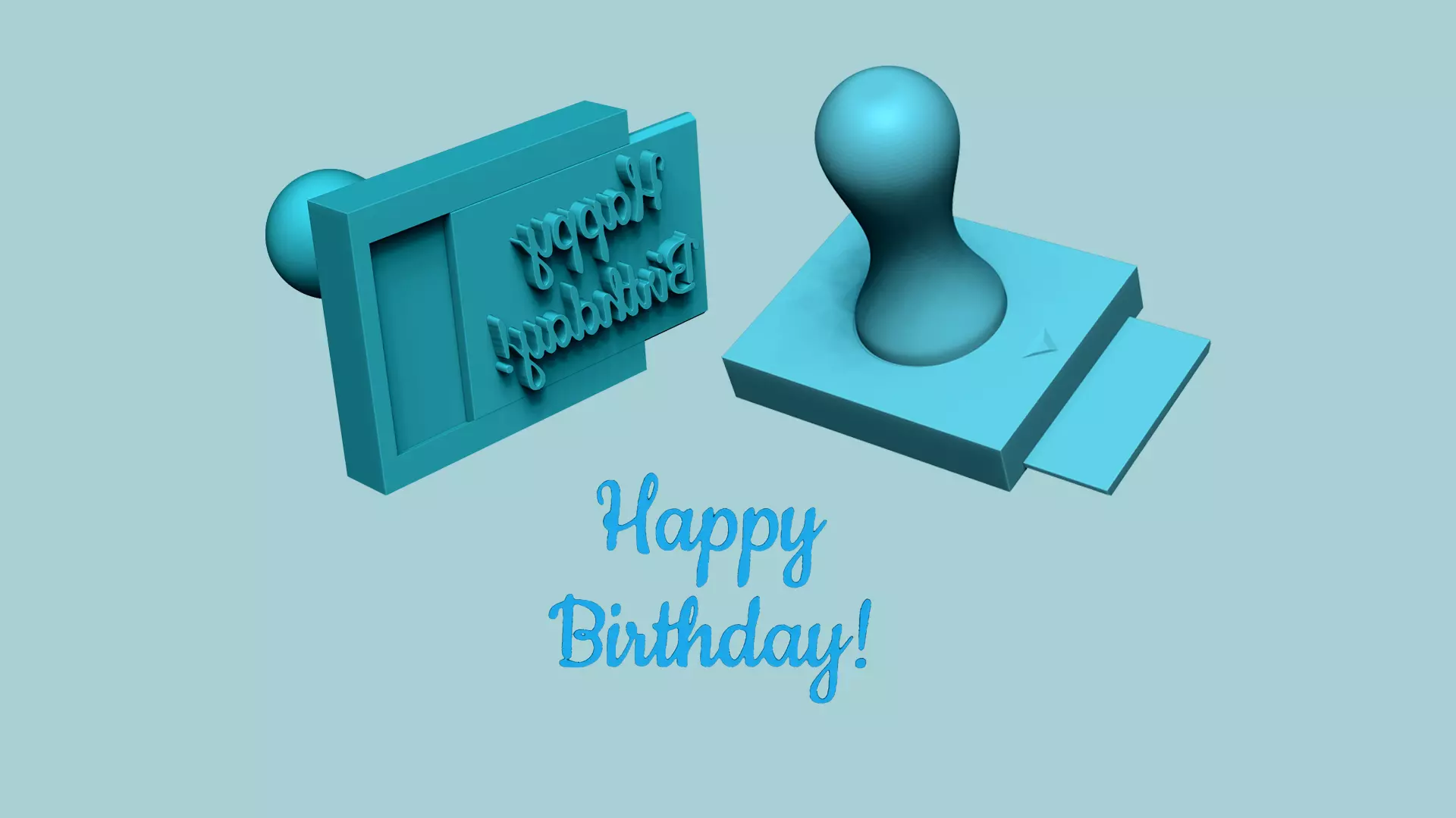 Stamp 58 - Happy Birthday - Fondant Decoration Maker Toy 3D print model
